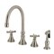 Kingston Brass Double-Handle Widespread Kitchen Faucet with Brass Sprayer, Brushed Nickel KS2798BEXBS - alternate 1