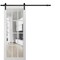 Sartodoors Sturdy Barn Door 12 lites Clear Glass, Felicia 3355 White Silk, 6.6FT Rail Hangers Heavy Hardware FELICIA3355BD-B-WS-3684 - alternate 1