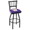 Holland Bar Stool Co 36" Blk Wrinkle Washington Swivel Bar Stool, Jailhouse Back L01836WashUn - alternate 1