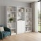 Homeroots Set of Three White Wood Five Tier Modular Bookcase with Two Doors, 3PK 546617 - alternate 5