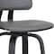 Homeroots 26" Gray And Black Faux Leather Swivel Low Back Counter Height Bar Chair 534433 - alternate 3
