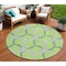 Homeroots 8' Lime Green And Blue Round Geometric Washable Indoor Outdoor Area Rug 613508 - alternate 1