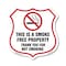 Signmission No Smoking Shield Sign This Is A Smoke F, 6 Inch X 6 Inch, Plastic Sign SHI-P-6-402 - alternate 1