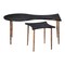 Homeroots Set of Two Black and Bronze Wood and Steel Free Form Coffee And End Table 572203 - alternate 4