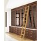 Quiet Glide 8.92 ft. Cherry Contemporary Wheel Brushed Satin Brass Rolling Ladder, 12 ft. Rail QG.240-9CH-12-H.06B - alternate 1