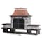 Sunjoy Wood Burning Fireplace, Copper/Black, Steel, with Chimney, Spark Screen Doors, and Poker A304001200 - alternate 1