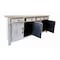 Homeroots 79in White Distressed Solid Wood Paneled Four Drawer Sideboard with Four Doors 634327 - alternate 6