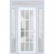 Vdomdoors Front Exterior Prehung FiberGlass Door Frosted Glass / Manux 8312 White Silk / 2 Sidelight and Tran MANUX8312EXD-WS-W16+36+16 x H80+14-LH - alternate 1
