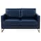 Leisuremod Lincoln Upholstered Leather Loveseat with Gold Frame, Navy Blue LA55BU-L - alternate 5
