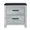 Homeroots 24" Gray And Black Two Drawer Wood Nightstand 564655 - alternate 1