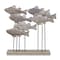 Homeroots 9" Brown Metal And Wood School Of Fish Tabletop Sculpture 518061 - alternate 2