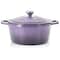 Megachef 5 Quarts Round Enameled Cast Iron Casserole with Lid in Gradient Purple 750124519M - alternate 6