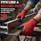 Bison Life Latex Crinkle Coated Work Gloves, Ultra Stretch Grip Gloves for Utility, Red/Black, 12 Pairs, 12PK BLZ-ESRG-18R-12 - alternate 5