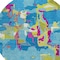 Homeroots 8' Aqua Green And Pink Round Abstract Washable Indoor Outdoor Area Rug 599534 - alternate 5