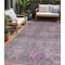 Homeroots 5' X 8' Purple And Gray Floral Washable Indoor Outdoor Area Rug 606207 - alternate 1