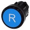 Siemens Pushbutton, 22 mm, round, plastic, blue, inscription: R 3SU1000-0AB50-0AR0-ZY19 - alternate 1