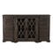 Homeroots 70" Dark Brown Solid Wood Carved Geometric Sideboard with Four Doors 634319 - alternate 2
