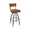 Bfm Seating Bristol Swivel Barstool - Grade 4 Upholstered Seat & Back - Steel Frame - Sand Black Finish 4301SSTT010-SB - alternate 1