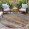 Homeroots 8' Brown Gray And Purple Round Abstract Washable Indoor Outdoor Area Rug 630833 - alternate 4