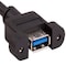 Sanoxy 1ft USB 3.0 Panel-Mount Type A Male to Type A Female Cable SNX-CBL-LDR-U3104-1101 - alternate 2