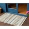 Homeroots 3' X 5' Ivory Beige And Taupe Striped Washable Indoor Outdoor Area Rug 613284 - alternate 1