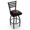 Holland Bar Stool Co 30" Blk Wrinkle Louisville Swivel Bar Stool, Ladder Back L01430Lville - alternate 1