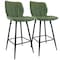 Elama 2 Piece Faux Leather Bar Chair in Green with Metal Legs ELM-799-37B-GRN - alternate 1