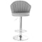Elama 2 Piece Shell Back Faux Leather Adjustable Bar Stool in Dark Gray with Chrome Base ELM-799-21-DGRY - alternate 4