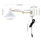 Jonathan Y Hygge 16" Swing Arm 1-Light Modern Midcentury Iron USB Charging Port LED Sconce, White/Brass Gold JYL1302A - alternate 9