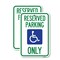 Signmission Reserved Parking Only With Handicapped Symbol, 12'' X 18'' 2 Signs, Heavy Gauge Aluminum, 2PK A-1218-2PACK-23062 - alternate 1