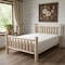 Homeroots Natural Clear Finish Low Post Cedar Log Twin Bed 370297 - alternate 5