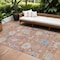 Homeroots 9' X 12' Orange Pink And Denim Blue Floral Washable Indoor Outdoor Area Rug 605317 - alternate 1