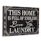 Homeroots 16" X 24" Black and White Endless Love And Laundry Wood Wall Decor 489614 - alternate 4