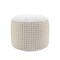Homeroots 18" White Jute Blend Round Geometric Pouf Ottoman 534099 - alternate 6