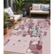 Homeroots 5' X 8' Pink And Gray Abstract Washable Indoor Outdoor Area Rug 599593 - alternate 1