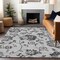Homeroots 3' X 5' Gray Charcoal And Silver Floral Washable Indoor Outdoor Area Rug 589470 - alternate 7