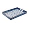 Homeroots 16" Blue And White Geometric Star And Trees Serving Tray With Handles 634487 - alternate 7