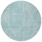 Homeroots 8' Teal Blue And Ivory Round Abstract Washable Indoor Outdoor Area Rug 594961 - alternate 6