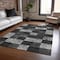 Homeroots 9' X 12' Black And Gray Geometric Washable Indoor Outdoor Area Rug 604855 - alternate 6