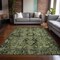 Homeroots 3' X 5' Olive Green and Dark Green Oriental Washable Non Skid Indoor Outdoor Area Rug 563775 - alternate 7