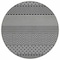 Homeroots 8' Black And Ivory Round Chevron Washable Indoor Outdoor Area Rug 612240 - alternate 4