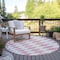 Homeroots 8' Pink And Ivory Round Geometric Washable Indoor Outdoor Area Rug 577093 - alternate 4
