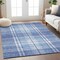 Homeroots 10' X 14' Denim Blue And Ivory Plaid Washable Indoor Outdoor Area Rug 596332 - alternate 7