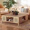 Bali & Pari Kalimantan Bohemian Light Honey Rattan and Mahogany Wood Square Coffee Table 248-13685-ZORO - alternate 6