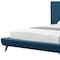 Homeroots Denim Blue Solid Wood Full Upholstered Linen Bed 544940 - alternate 5