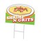Signmission Shrimp N Grits Die Cut Yard & Stake outdoor plastic coroplast window, C-DC-1824-Shrimp N Grits19 C-DC-1824-Shrimp N Grits19 - alternate 1