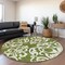Homeroots 8' Green And Ivory Round Damask Washable Indoor Outdoor Area Rug 614427 - alternate 6