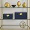 Vintiquewise Set of 2 Decortive Wooden Storage Boxes with Gold Accent for Keys, Jewelry, Makeup, or Extras, Blue QI004862.BK - alternate 4