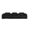 Homeroots 134" Black Top Grain Leather Reclining USB Sofa And Storage 643704 - alternate 1