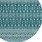 Homeroots 8' Teal Blue Aqua And Ivory Round Tribal Washable Indoor Outdoor Area Rug 582592 - alternate 4